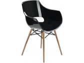 Кресло пластиковое PAPATYA Opal Wox Beech бук, поликарбонат натуральный, черный Фото 1
