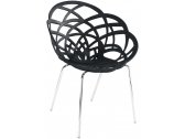 Кресло пластиковое PAPATYA Flora-ML сталь, поликарбонат хромированный, черный матовый Фото 1