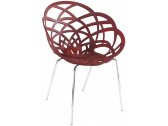 Кресло пластиковое PAPATYA Flora-ML сталь, поликарбонат хромированный, кирпично-красный матовый Фото 1