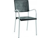 Кресло пластиковое PAPATYA Karea алюминий, стеклопластик сатинированный алюминий, черный Фото 1