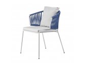 Кресло плетеное Scab Design Lisa Filo Nest сталь, роуп, ткань sunbrella лен, полуночный, лед Фото 12
