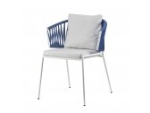 Кресло плетеное Scab Design Lisa Filo Nest сталь, роуп, ткань sunbrella лен, полуночный, лед Фото 13