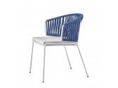 Кресло плетеное Scab Design Lisa Filo Nest сталь, роуп, ткань sunbrella лен, полуночный, лед Фото 4