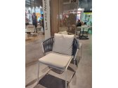 Кресло плетеное Scab Design Lisa Filo Nest сталь, роуп, ткань sunbrella лен, полуночный, лед Фото 14