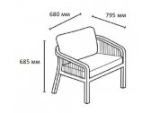 Кресло деревянное с подушками Tagliamento Ravona KD акация, роуп, олефин натуральный, бежевый Фото 2