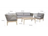 Комплект деревянной мебели Tagliamento River акация, роуп, олефин дымчатый белый, серый Фото 3