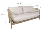 Комплект деревянной плетеной мебели Tagliamento Talara акация, роуп, олефин, искусственный камень бежевый, лен Фото 2