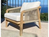 Кресло деревянное с подушками Tagliamento Ravona KD акация, роуп, олефин натуральный, бежевый Фото 12
