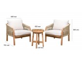 Комплект деревянной мебели Tagliamento Ravona KD акация, роуп, олефин натуральный, бежевый Фото 2