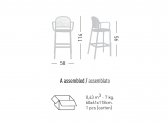 Кресло пластиковое барное Gaber Panama B металл, технополимер белый Фото 2