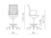 Кресло компьютерное Kastel Key Line нейлон, сталь, полипропилен, полиэстер, полиамид, ткань белый, черный Фото 2
