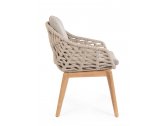 Кресло плетеное с подушками Garden Relax Tamires тик, алюминий, роуп, олефин натуральный, бежевый, серый Фото 3