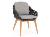 Кресло плетеное с подушками Garden Relax Tamires тик, алюминий, роуп, олефин натуральный, антрацит, серый Фото 1
