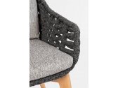 Кресло плетеное с подушками Garden Relax Tamires тик, алюминий, роуп, олефин натуральный, антрацит, серый Фото 6