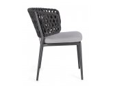 Кресло плетеное с подушкой Garden Relax Noelia алюминий, роуп, акрил антрацит, серый Фото 3
