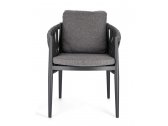 Кресло плетеное с подушками Garden Relax Jacinta алюминий, роуп, олефин антрацит, темно-серый Фото 2