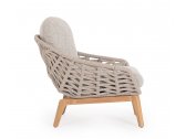 Лаунж-кресло плетеное с подушками Garden Relax Tamires тик, алюминий, роуп, олефин натуральный, бежевый, серый Фото 3