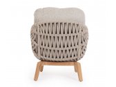 Лаунж-кресло плетеное с подушками Garden Relax Tamires тик, алюминий, роуп, олефин натуральный, бежевый, серый Фото 4