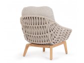 Лаунж-кресло плетеное с подушками Garden Relax Tamires тик, алюминий, роуп, олефин натуральный, бежевый, серый Фото 5