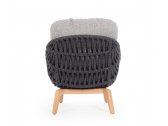 Лаунж-кресло плетеное с подушками Garden Relax Tamires тик, алюминий, роуп, олефин натуральный, антрацит, серый Фото 5