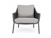 Лаунж-кресло плетеное с подушкой Garden Relax Everly алюминий, роуп, олефин антрацит, серый Фото 2