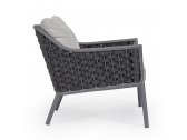 Лаунж-кресло плетеное с подушкой Garden Relax Everly алюминий, роуп, олефин антрацит, серый Фото 3
