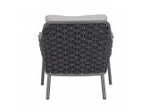 Лаунж-кресло плетеное с подушкой Garden Relax Everly алюминий, роуп, олефин антрацит, серый Фото 4