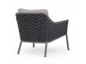 Лаунж-кресло плетеное с подушкой Garden Relax Everly алюминий, роуп, олефин антрацит, серый Фото 5