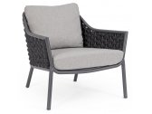 Лаунж-кресло плетеное с подушкой Garden Relax Everly алюминий, роуп, олефин антрацит, серый Фото 1