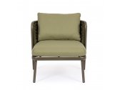 Лаунж-стул плетеный с подушками Garden Relax Harlow алюминий, роуп, олефин коричневый, зеленый, оливковый Фото 2