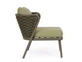 Лаунж-стул плетеный с подушками Garden Relax Harlow алюминий, роуп, олефин коричневый, зеленый, оливковый Фото 3