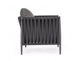 Лаунж-кресло плетеное с подушками Garden Relax Jacinta алюминий, роуп, олефин антрацит, серый Фото 3