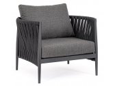Лаунж-кресло плетеное с подушками Garden Relax Jacinta алюминий, роуп, олефин антрацит, серый Фото 1