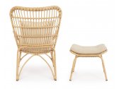 Лаунж-кресло плетеное с подставкой для ног Garden Relax Maela алюминий, искусственный ротанг, ткань натуральный, бежевый Фото 5