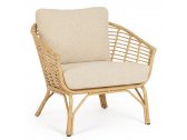 Лаунж-кресло плетеное с подушкой Garden Relax Mabel алюминий, искусственный ротанг, олефин натуральный, бежевый Фото 1