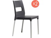 Комплект пластиковых стульев Scab Design Maxi Diva Set 2 алюминий, технополимер, стекловолокно антрацит Фото 1