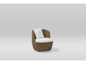 Лаунж-кресло плетеное с подушкой POINT Heritage алюминий, искусственный ротанг, ткань коричневый Фото 4