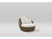Лаунж-кресло плетеное с подушками POINT Heritage алюминий, искусственный ротанг, ткань коричневый Фото 4