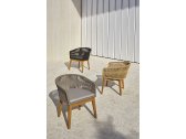 Кресло плетеное с подушкой POINT Khai алюминий, тик, роуп, ткань натуральный, нуга Фото 5