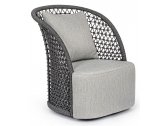 Кресло плетеное вращающееся Garden Relax Cuyen алюминий, роуп, ткань антрацит, серый Фото 1