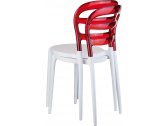 Комплект пластиковых стульев Siesta Contract Miss Bibi Set 4 стеклопластик, поликарбонат белый, красный Фото 5