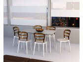 Комплект пластиковых стульев Siesta Contract Miss Bibi Set 4 стеклопластик, поликарбонат белый, янтарный Фото 10