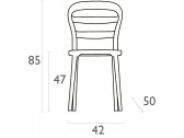 Комплект пластиковых стульев Siesta Contract Miss Bibi Set 4 стеклопластик, поликарбонат белый, янтарный Фото 2
