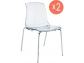 Комплект прозрачных стульев Siesta Contract Allegra Set 2 сталь, поликарбонат прозрачный Фото 1