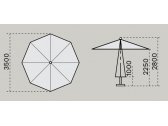 Зонт профессиональный Scolaro Palladio Standard дерево ироко, акрил натуральный, слоновая кость Фото 2