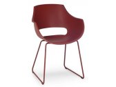Кресло пластиковое на полозьях PAPATYA Opal Sled Pro сталь, стеклопластик кирпично-красный Фото 1
