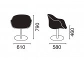 Кресло вращающееся c обивкой PAPATYA Globe-K M Soft сталь, стеклопластик, ткань Фото 2