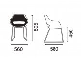 Кресло на полозьях с обивкой PAPATYA Opal Sled Pro Soft сталь, стеклопластик, ткань Фото 2