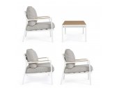Комплект металлической лаунж мебели Garden Relax Ernst алюминий, ДПК, полиэстер белый, тик, серый Фото 7