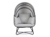 Лаунж-кресло с подушками и навесом Garden Relax Eldon сталь, искусственный ротанг, полиэстер антрацит, серый Фото 5